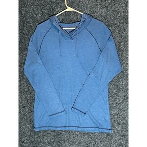 Guide Series Women's Long Sleeve Hooded Tunic - Blue - Size XL (waffle texture)